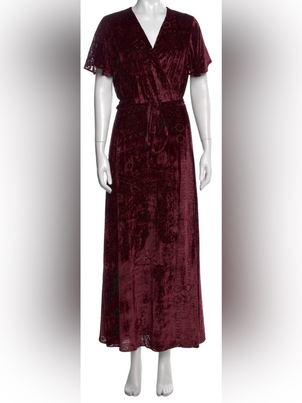 Polo by Ralph Lauren Deep Burgundy Velvet Maxi Dress
